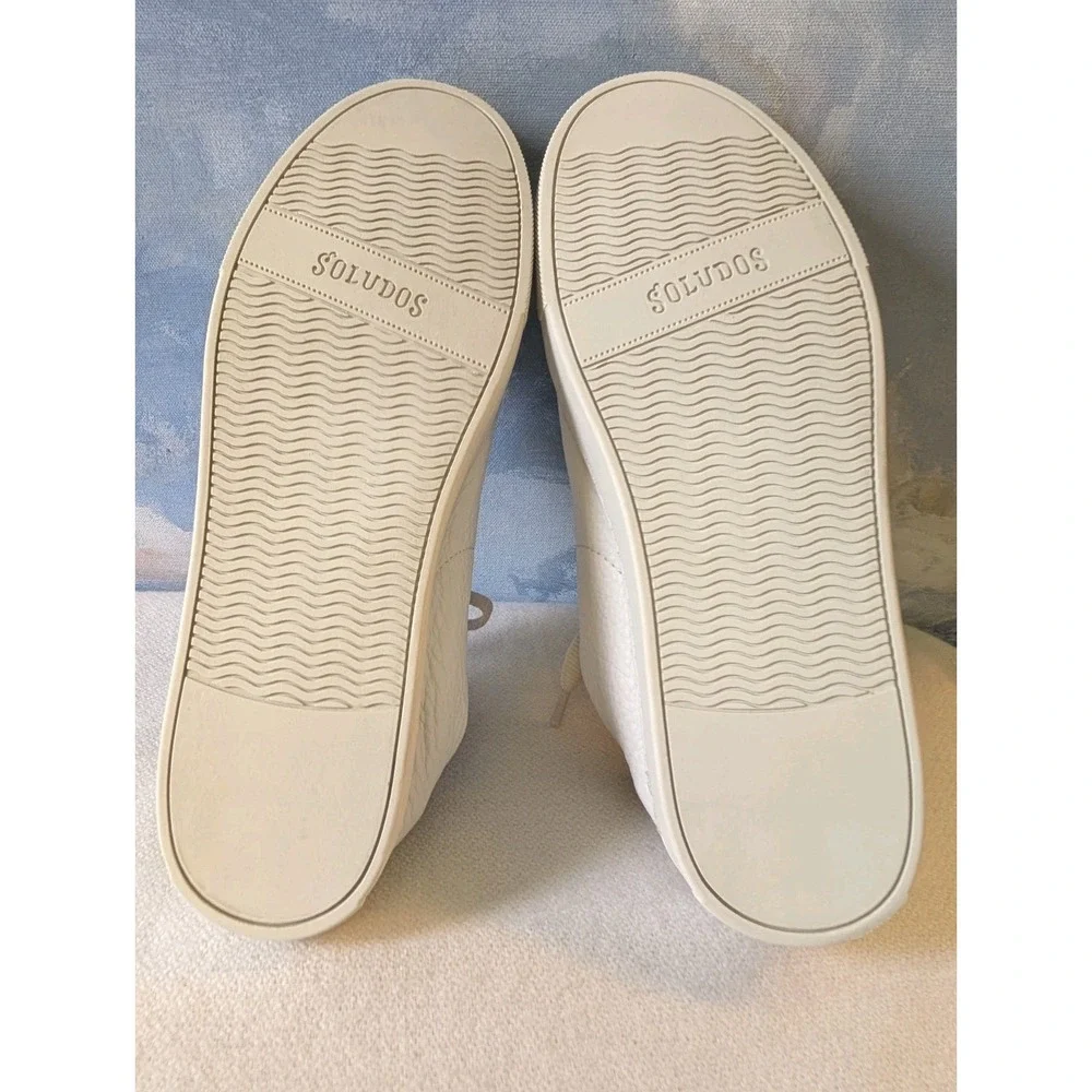 Soludos 8.5 Ibiza Classic White Leather Sneakers LNC!